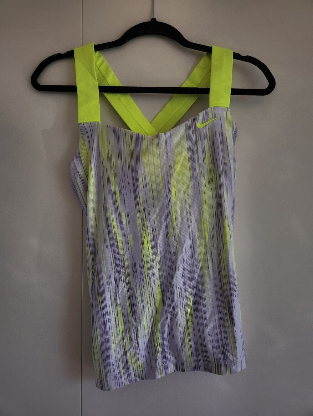 Nike Dri-FIT Purple Neon Yellow Racerback Athletic Tank Top